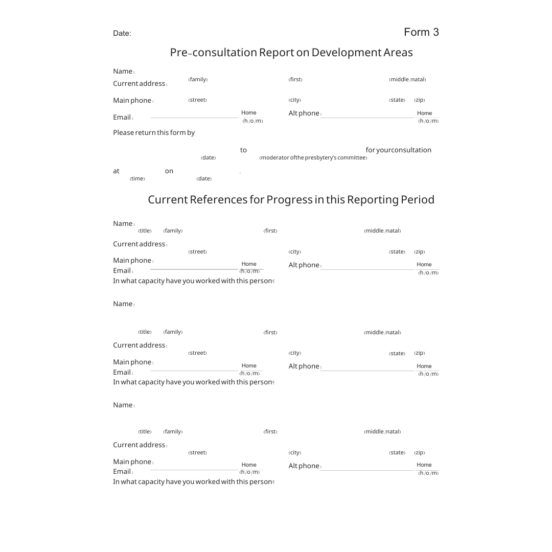 Form 3 Pre-Consultation Report on Development Area
